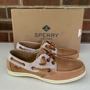 Sperry Songfish Tan Leather Lace Boat Shoes Women’s US 7.5 M